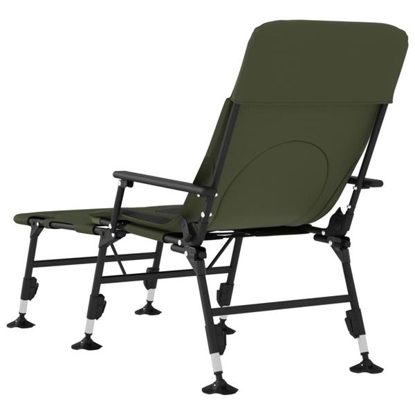 Grote foto vidaxl visbed met verstelbare modderpoten inklapbaar groen tuin en terras tuinmeubelen