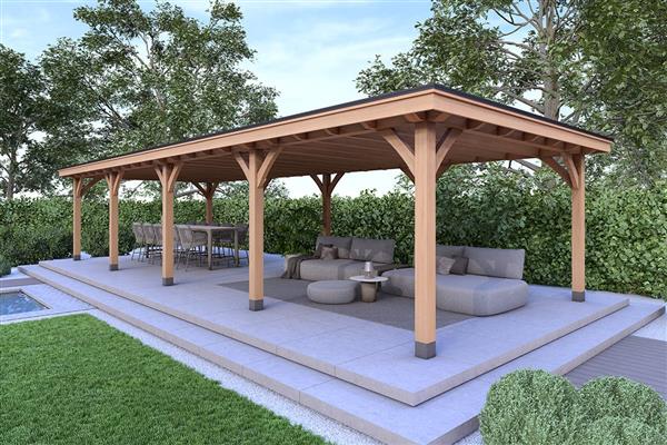 Grote foto overkapping royal serie 1 douglas 1200 x 400 cm tuin en terras tuinhuisjes en blokhutten