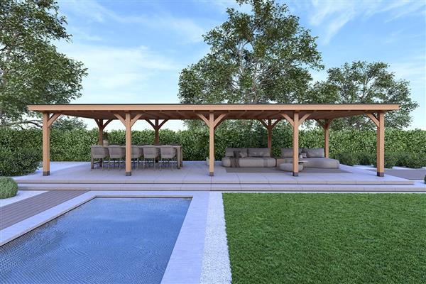 Grote foto overkapping royal serie 1 douglas 1200 x 400 cm tuin en terras tuinhuisjes en blokhutten