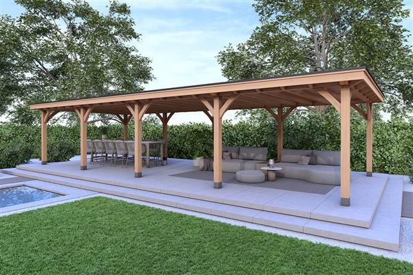 Grote foto overkapping royal serie 1 douglas 1000 x 400 cm tuin en terras tuinhuisjes en blokhutten