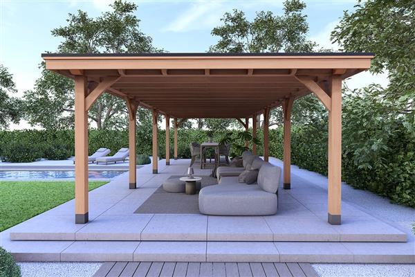 Grote foto overkapping royal serie 1 douglas 1000 x 400 cm tuin en terras tuinhuisjes en blokhutten