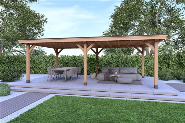 Grote foto overkapping royal serie 1 douglas 800 x 400 cm tuin en terras tuinhuisjes en blokhutten
