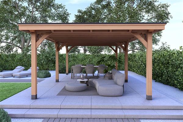 Grote foto overkapping royal serie 1 douglas 500 x 310 cm tuin en terras tuinhuisjes en blokhutten