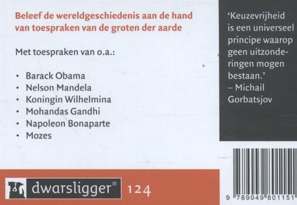 Grote foto toespraken die de wereld veranderden dwarsligger 124 boeken geschiedenis wereld