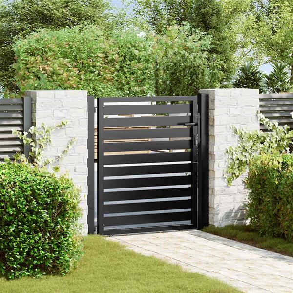 Grote foto vidaxl tuinhek afsluitbaar 100x100 cm aluminium zwart tuin en terras hekken en schuttingen