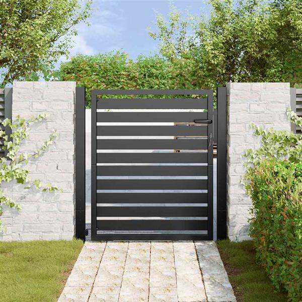 Grote foto vidaxl tuinhek afsluitbaar 100x100 cm aluminium zwart tuin en terras hekken en schuttingen