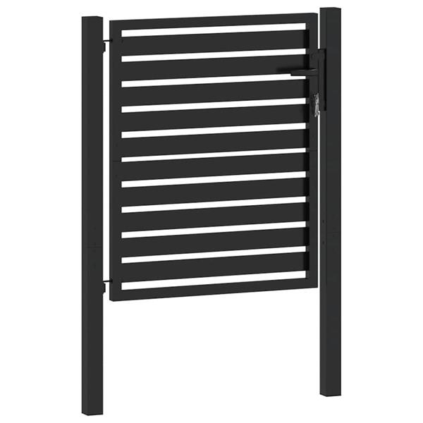 Grote foto vidaxl tuinhek afsluitbaar 100x100 cm aluminium zwart tuin en terras hekken en schuttingen
