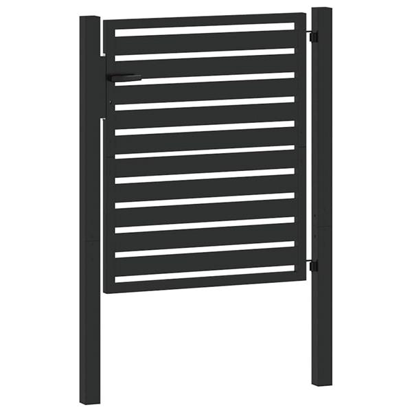 Grote foto vidaxl tuinhek afsluitbaar 100x100 cm aluminium zwart tuin en terras hekken en schuttingen