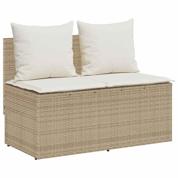 Grote foto vidaxl 3 delige tuinset met kussens poly rattan beige tuin en terras tuinmeubelen