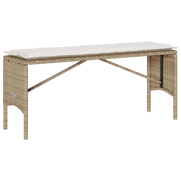 Grote foto vidaxl 3 delige tuinset met kussens poly rattan beige tuin en terras tuinmeubelen