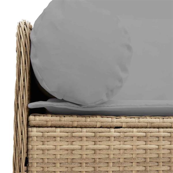 Grote foto vidaxl tuinbank 3 zits met kussens poly rattan beige tuin en terras tuinmeubelen