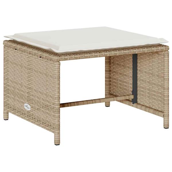 Grote foto vidaxl 5 delige tuinbankstel met kussens stapelbaar beige poly rattan tuin en terras tuinmeubelen