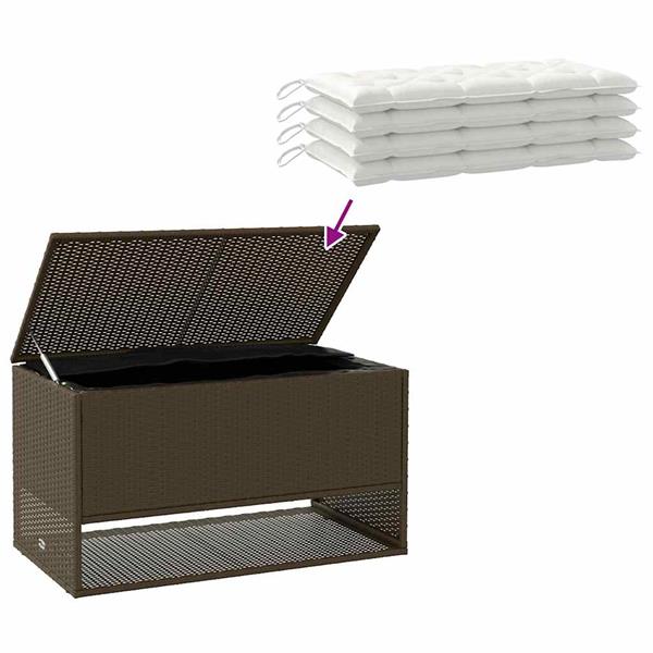 Grote foto vidaxl opbergbox voor buiten 100x55x55 5 cm poly rattan bruin tuin en terras overige tuin en terras