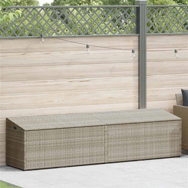 Grote foto vidaxl tuinbox 220x50x58 cm poly rattan lichtgrijs tuin en terras overige tuin en terras