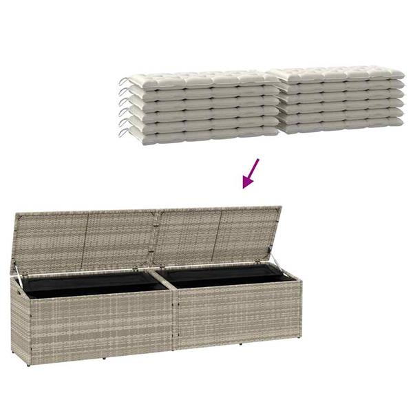 Grote foto vidaxl tuinbox 220x50x58 cm poly rattan lichtgrijs tuin en terras overige tuin en terras