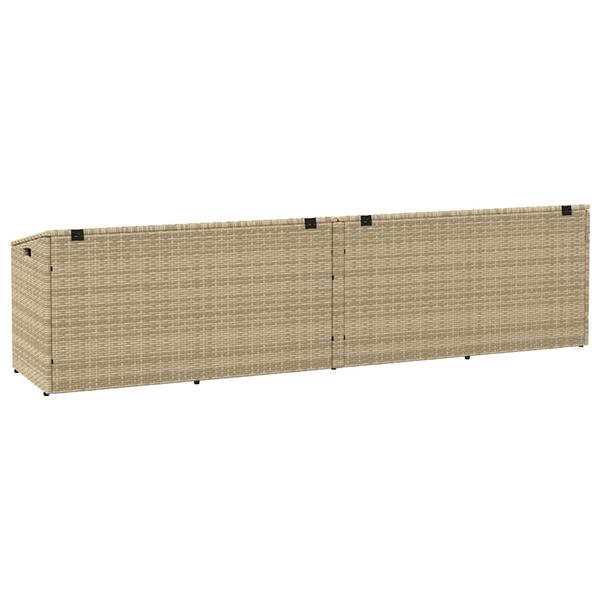 Grote foto vidaxl tuinbox 220x50x58 cm poly rattan beige tuin en terras overige tuin en terras