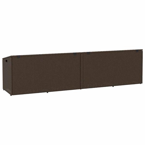 Grote foto vidaxl tuinbox 220x50x58 cm poly rattan bruin tuin en terras overige tuin en terras