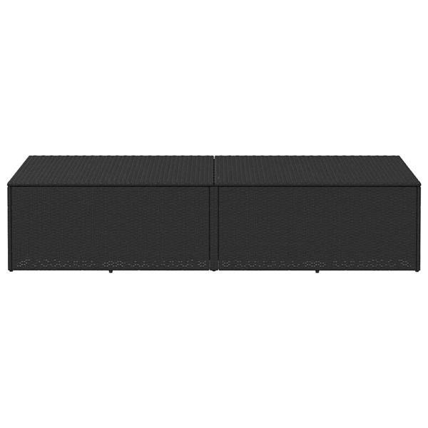 Grote foto vidaxl tuinbox 220x50x58 cm poly rattan zwart tuin en terras overige tuin en terras
