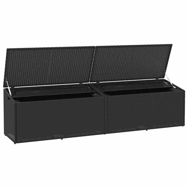 Grote foto vidaxl tuinbox 220x50x58 cm poly rattan zwart tuin en terras overige tuin en terras