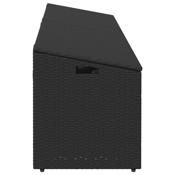 Grote foto vidaxl tuinbox 220x50x58 cm poly rattan zwart tuin en terras overige tuin en terras