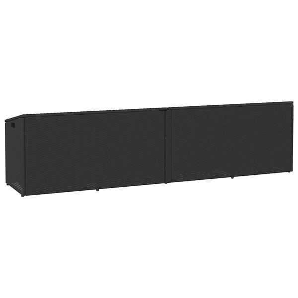 Grote foto vidaxl tuinbox 220x50x58 cm poly rattan zwart tuin en terras overige tuin en terras