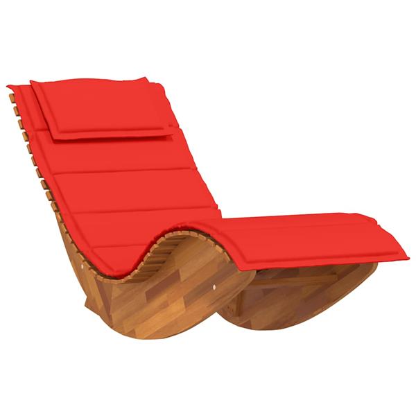 Grote foto vidaxl ligbed schommelend met kussen massief acaciahout tuin en terras tuinmeubelen