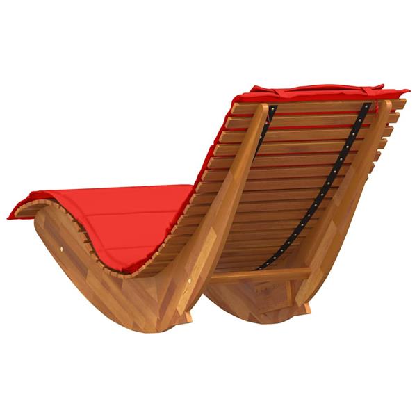 Grote foto vidaxl ligbed schommelend met kussen massief acaciahout tuin en terras tuinmeubelen