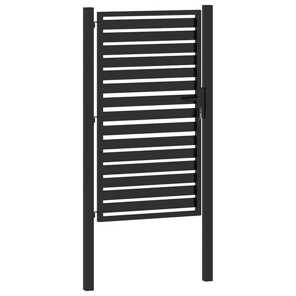 Grote foto vidaxl tuinpoort afsluitbaar 100x150 cm aluminium zwart tuin en terras hekken en schuttingen