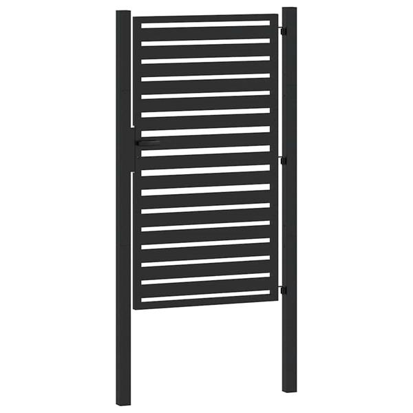 Grote foto vidaxl tuinpoort afsluitbaar 100x150 cm aluminium zwart tuin en terras hekken en schuttingen
