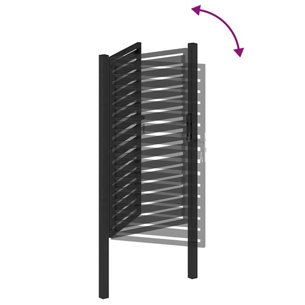 Grote foto vidaxl tuinpoort afsluitbaar 100x150 cm aluminium zwart tuin en terras hekken en schuttingen