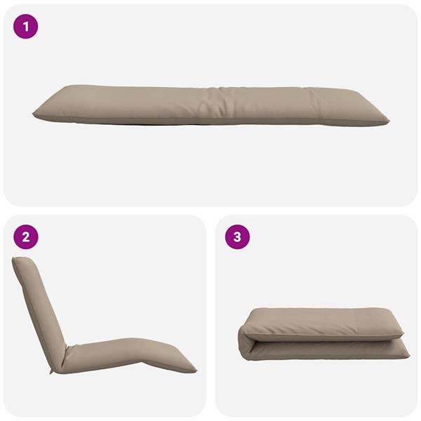 Grote foto vidaxl ligstoel inklapbaar 175x54x8 5 cm oxford stof taupe tuin en terras tuinmeubelen