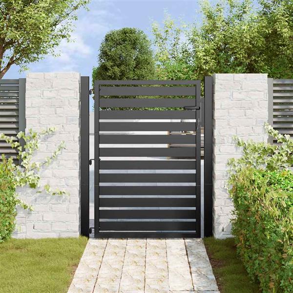 Grote foto vidaxl tuinhek afsluitbaar 100x120 cm aluminium zwart tuin en terras hekken en schuttingen