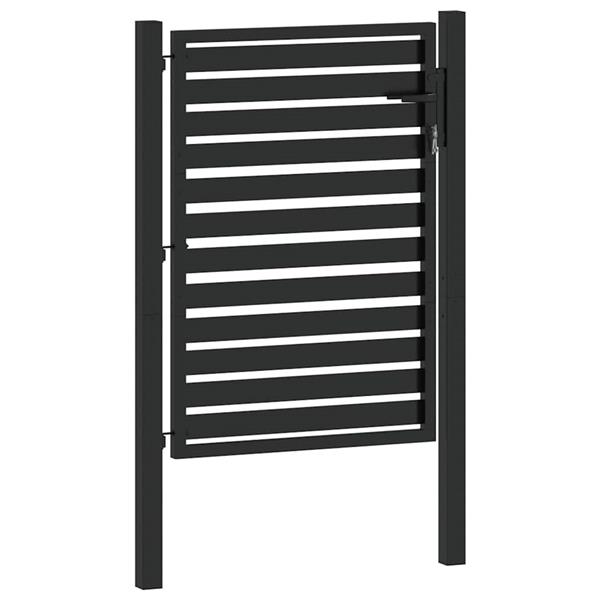 Grote foto vidaxl tuinhek afsluitbaar 100x120 cm aluminium zwart tuin en terras hekken en schuttingen