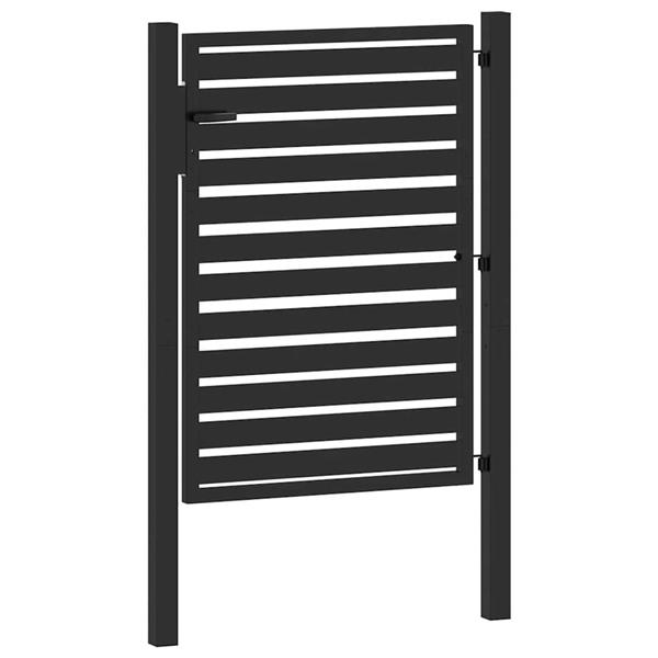 Grote foto vidaxl tuinhek afsluitbaar 100x120 cm aluminium zwart tuin en terras hekken en schuttingen