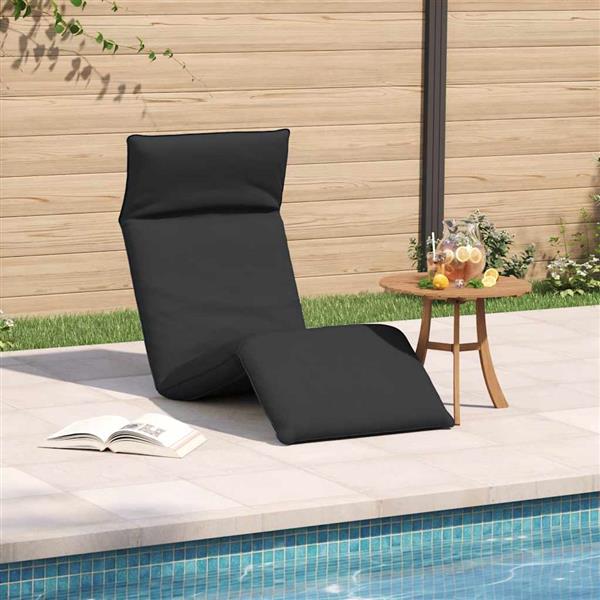 Grote foto vidaxl ligstoel inklapbaar 175x54x8 5 cm oxford stof zwart tuin en terras tuinmeubelen