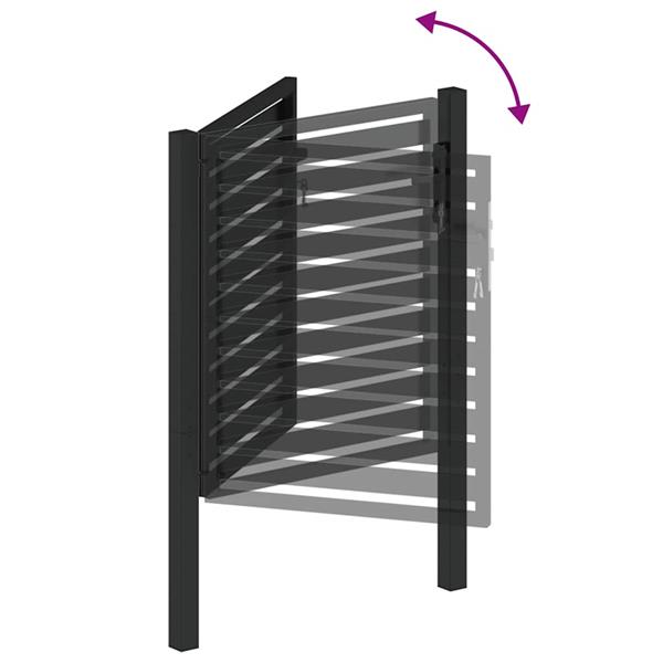 Grote foto vidaxl tuinhek afsluitbaar 100x100 cm aluminium zwart tuin en terras hekken en schuttingen