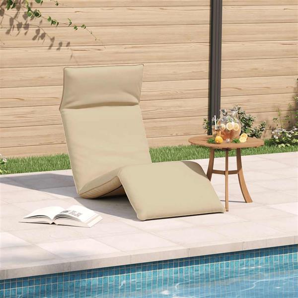 Grote foto vidaxl ligstoel inklapbaar 175x54x8 5 cm oxford stof beige tuin en terras tuinmeubelen