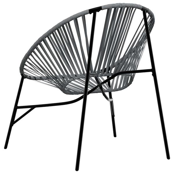 Grote foto vidaxl set tuinstoelen 3 delig poly rattan zwart en lichtgrijs tuin en terras tuinmeubelen