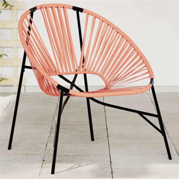 Grote foto vidaxl tuinstoel egg poly rattan zwart en oranje tuin en terras tuinmeubelen