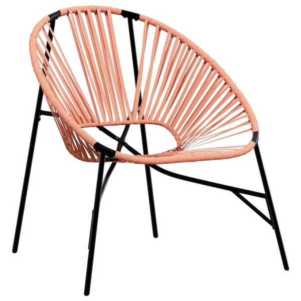 Grote foto vidaxl tuinstoel egg poly rattan zwart en oranje tuin en terras tuinmeubelen