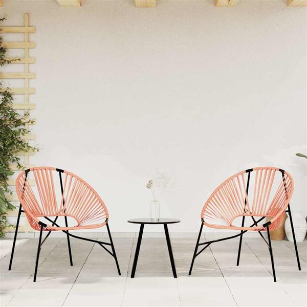 Grote foto vidaxl tuinstoel egg poly rattan zwart en oranje tuin en terras tuinmeubelen