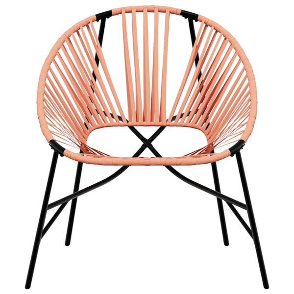 Grote foto vidaxl tuinstoel egg poly rattan zwart en oranje tuin en terras tuinmeubelen