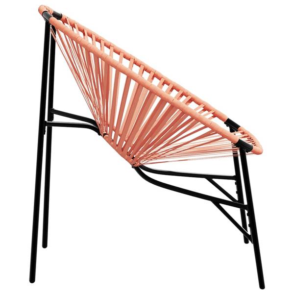 Grote foto vidaxl tuinstoel egg poly rattan zwart en oranje tuin en terras tuinmeubelen