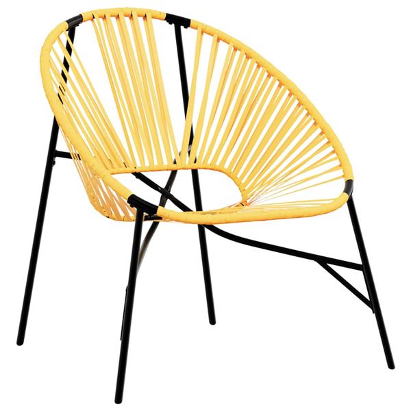 Grote foto vidaxl tuinstoel egg poly rattan zwart en geel tuin en terras tuinmeubelen