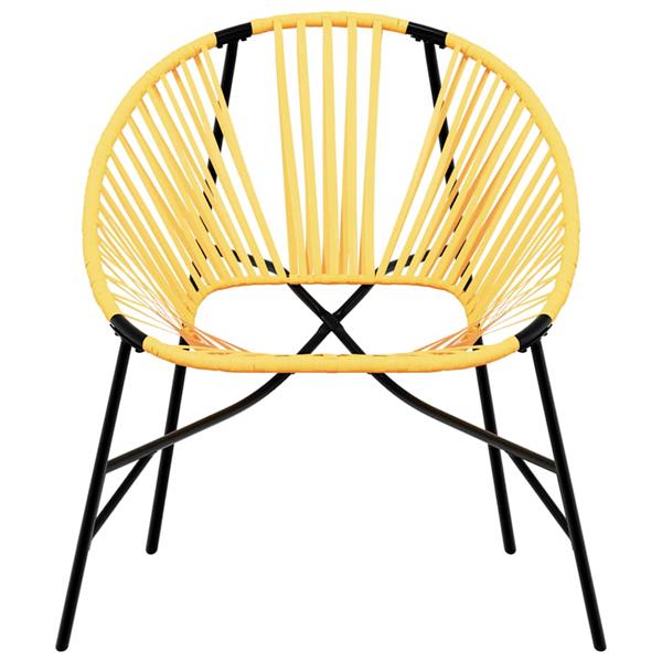 Grote foto vidaxl tuinstoel egg poly rattan zwart en geel tuin en terras tuinmeubelen