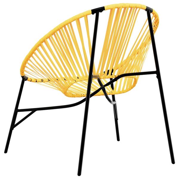 Grote foto vidaxl tuinstoel egg poly rattan zwart en geel tuin en terras tuinmeubelen