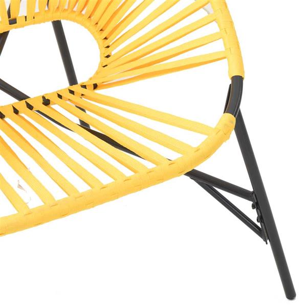 Grote foto vidaxl tuinstoel egg poly rattan zwart en geel tuin en terras tuinmeubelen
