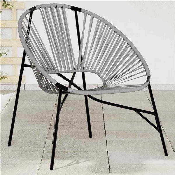 Grote foto vidaxl tuinstoel egg poly rattan zwart en lichtgrijs tuin en terras tuinmeubelen