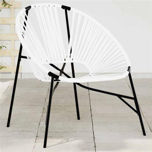 Grote foto vidaxl tuinstoel egg poly rattan zwart wit tuin en terras tuinmeubelen