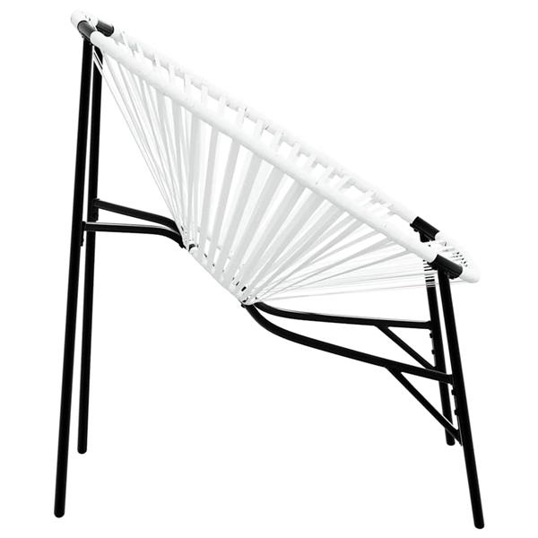 Grote foto vidaxl tuinstoel egg poly rattan zwart wit tuin en terras tuinmeubelen